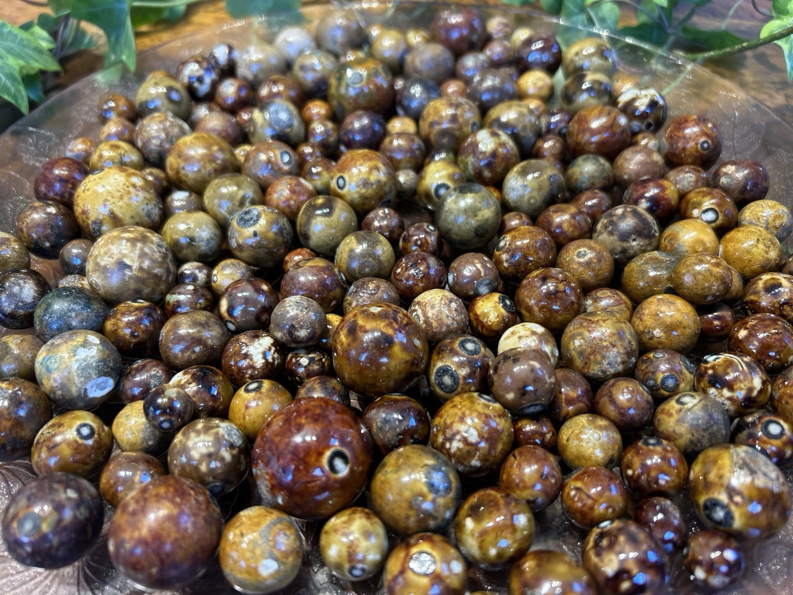 *175 Count* ANTIQUE BENNINGTON MARBLES~ Brown Salt Glazed Clay~