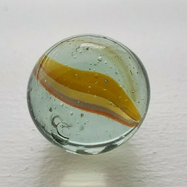 NEAR MINT VINTAGE BEAUTIFUL CAT EYE CLEAR AIR BUBBLES SHOOTER MARBLE 1970S 1980S