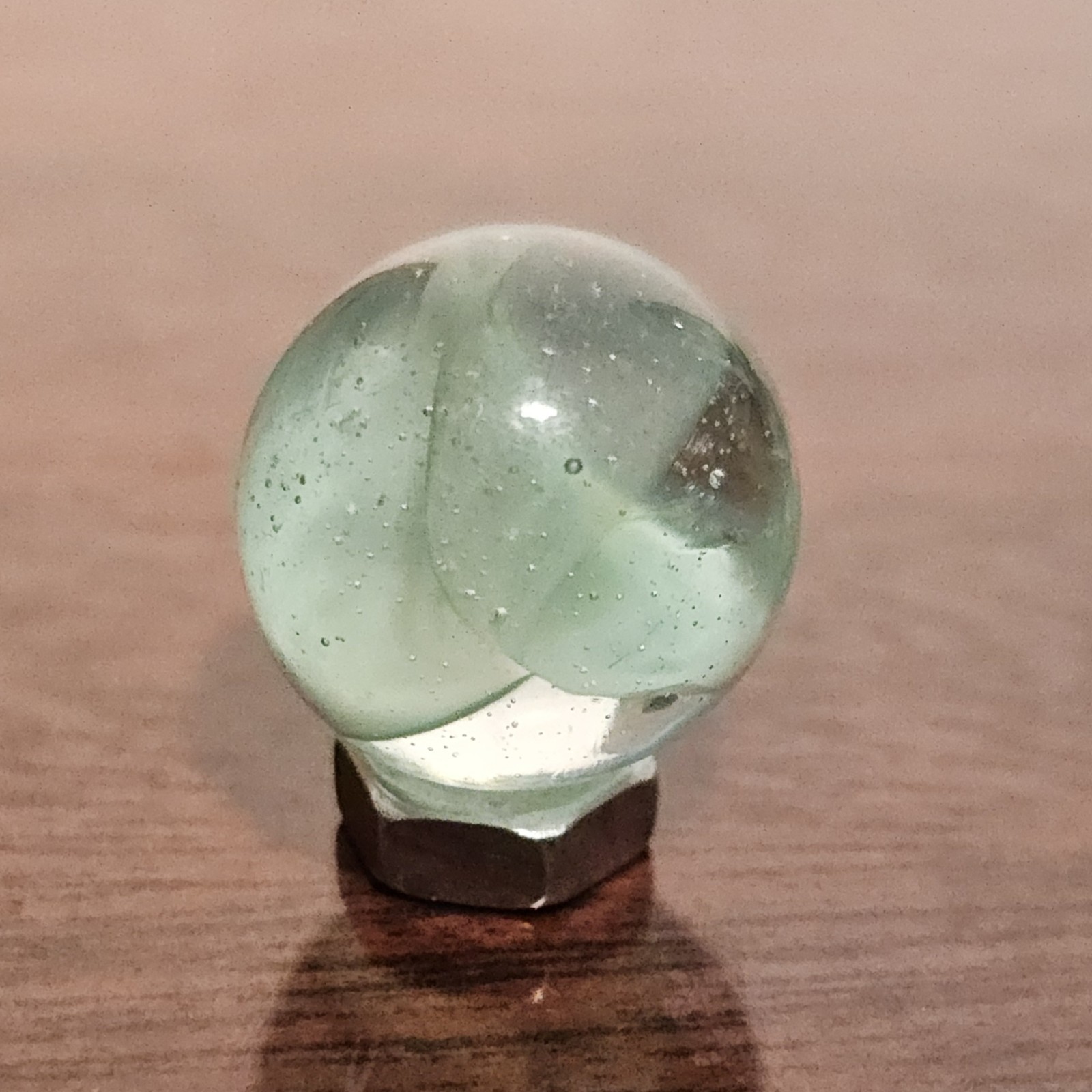 Vintage CE Bogard Light Green Floppy 4-Lobe Cats Eye .593″ Glass Marble
