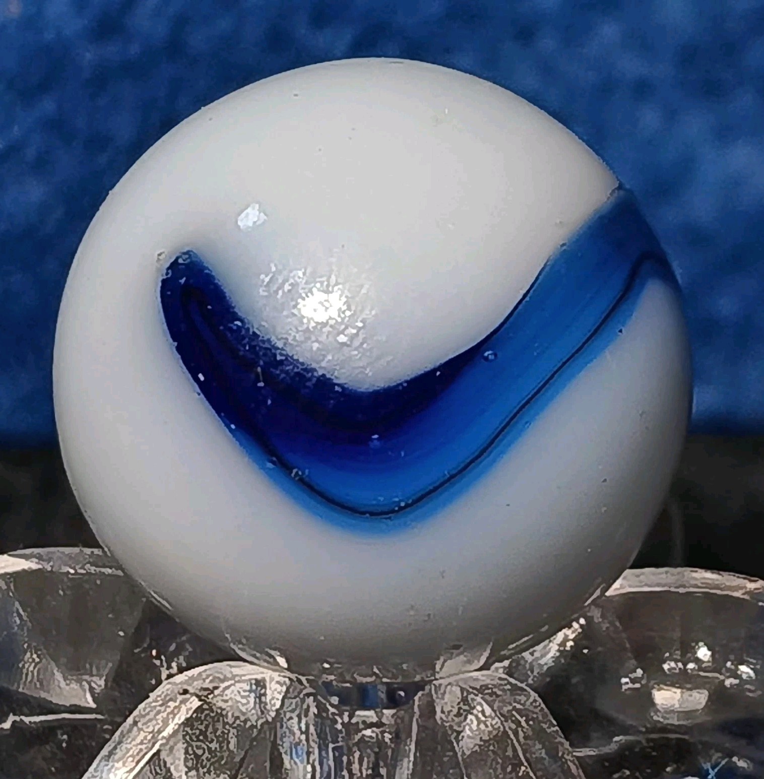 Vintage Alley Agate Swirl Marble. .58″ Mint Condition. Unique Example. W Ox Hair