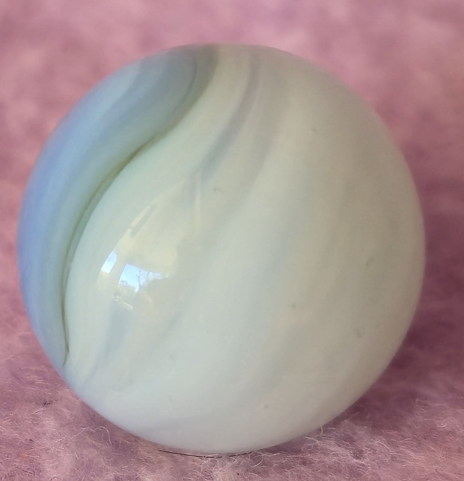 Vintage HTF Vitro Conqueror Phantom Wispy Robin Blue Patch Marble .64″ Inches