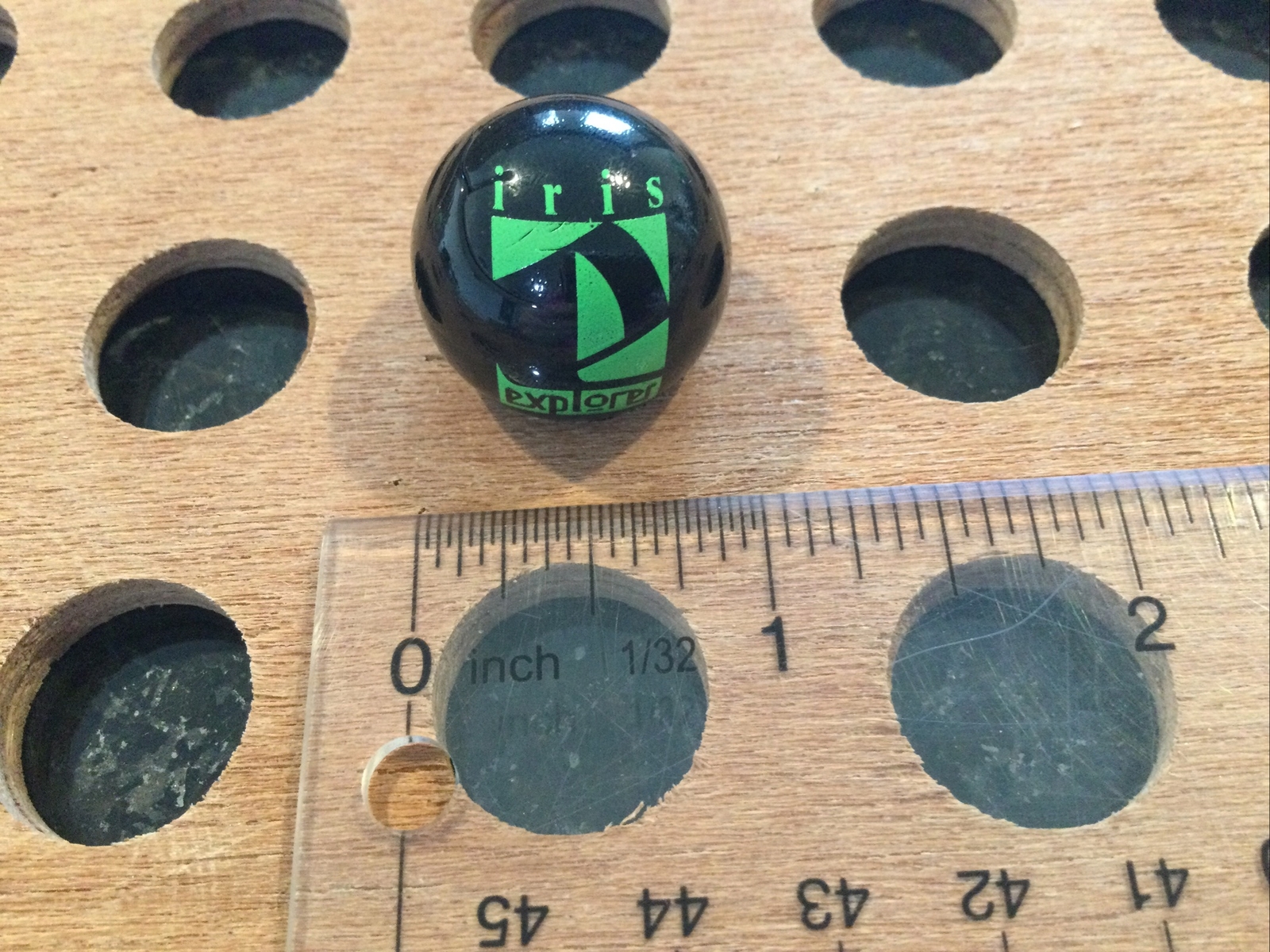 Vintage | “Iris Explorer” | Green Print on Black Marble