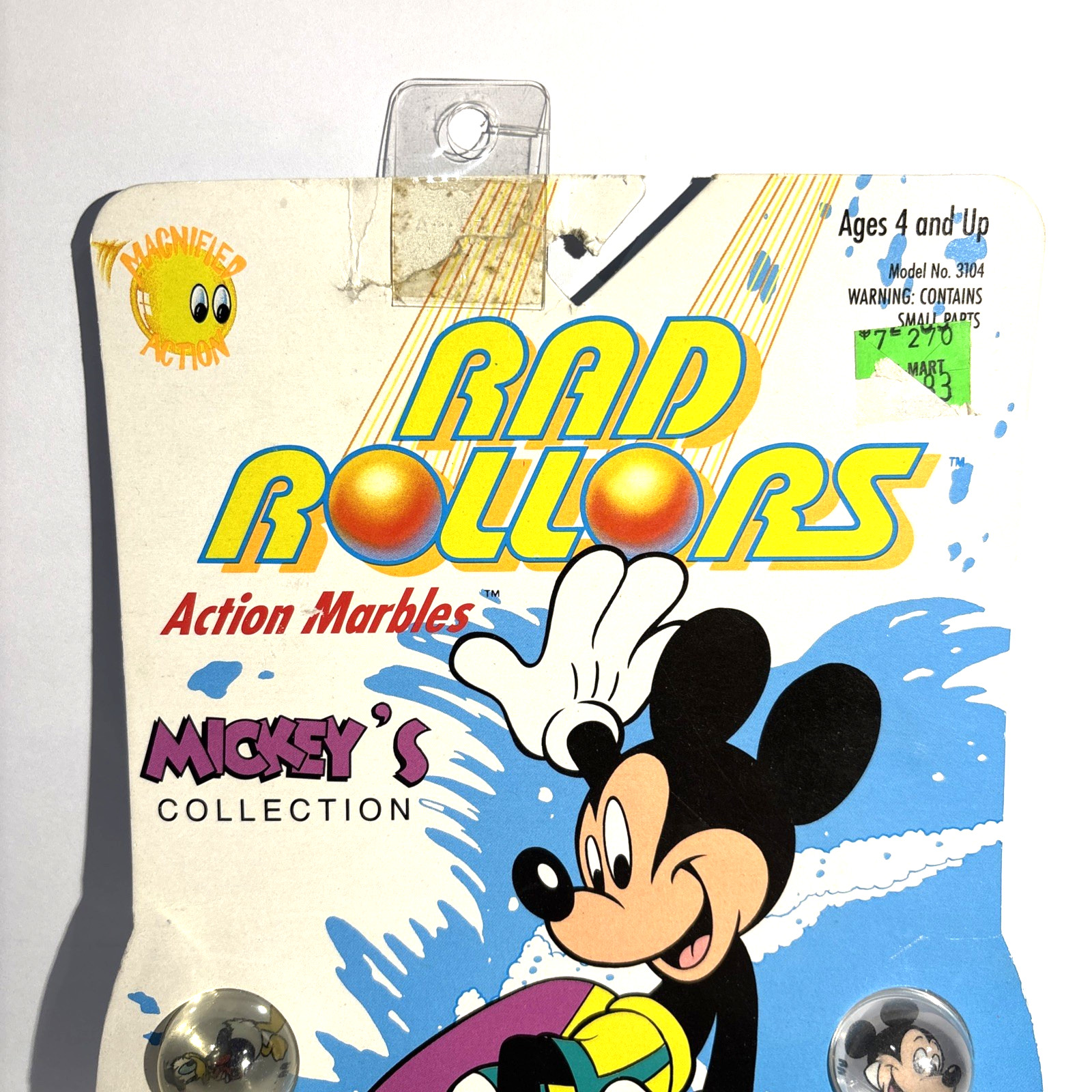 Vintage 1990 Mickey Mouse Rad Rollers Action Marbles Disney Spectra Star NOS