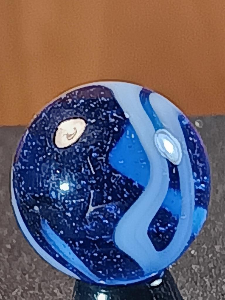 5/8″ Vacor Transparent Cobalt Sapphire Blue Jay Pearl White Serious Marble B232