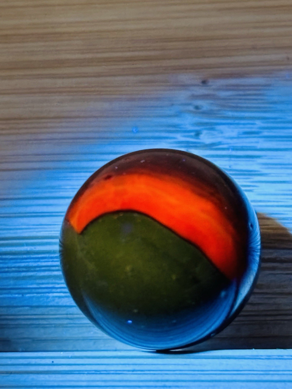 WOW Peltier Glass Tricolor Oxblood Marble Near Mint Or Better UV 0.62” 5/8