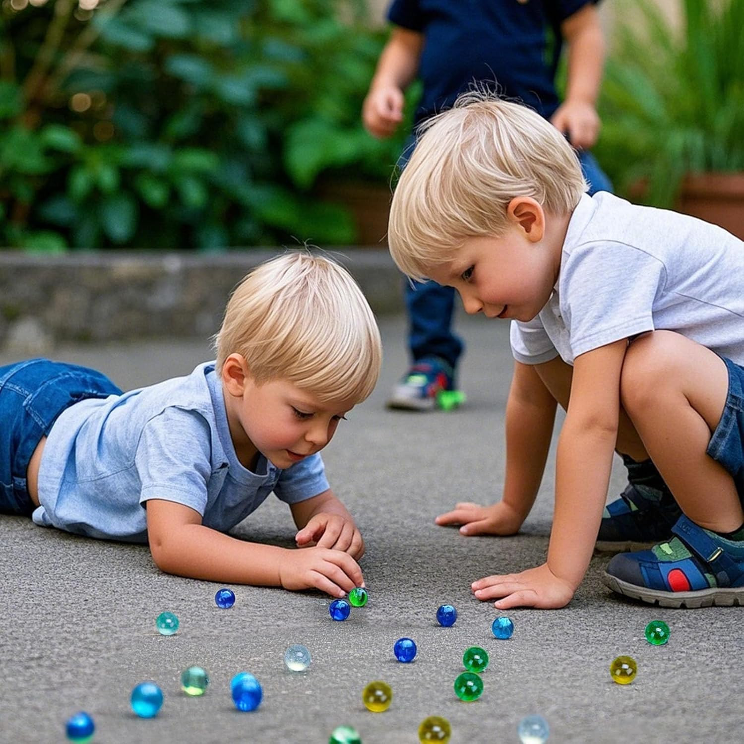 50-Pack Colorful Player Marbles for Games – Includes Bonus Whistle
