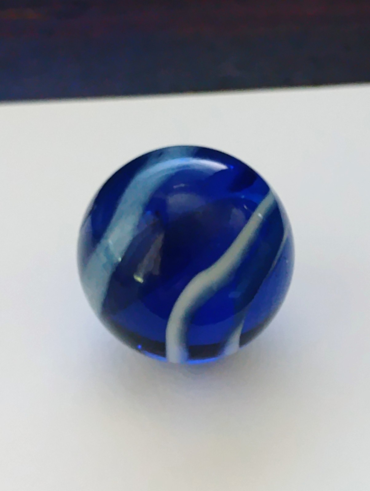 Vintage Blue Swirl Translucent Marble .95 Shooter Very Good Condition Large