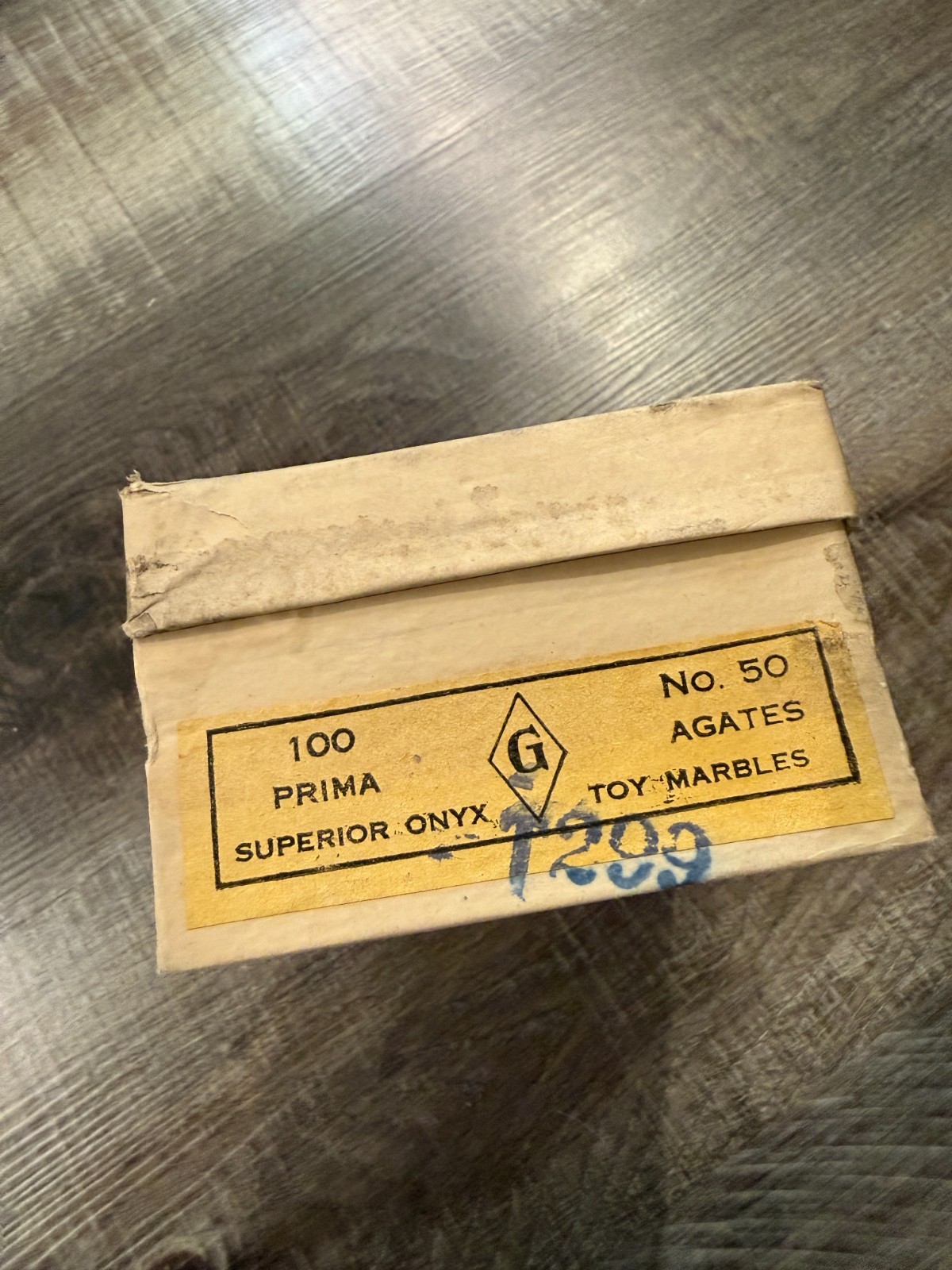 Vintage Empty Master Gropper Box 100 No 50 National Toy Onyx Agates (no marbles)