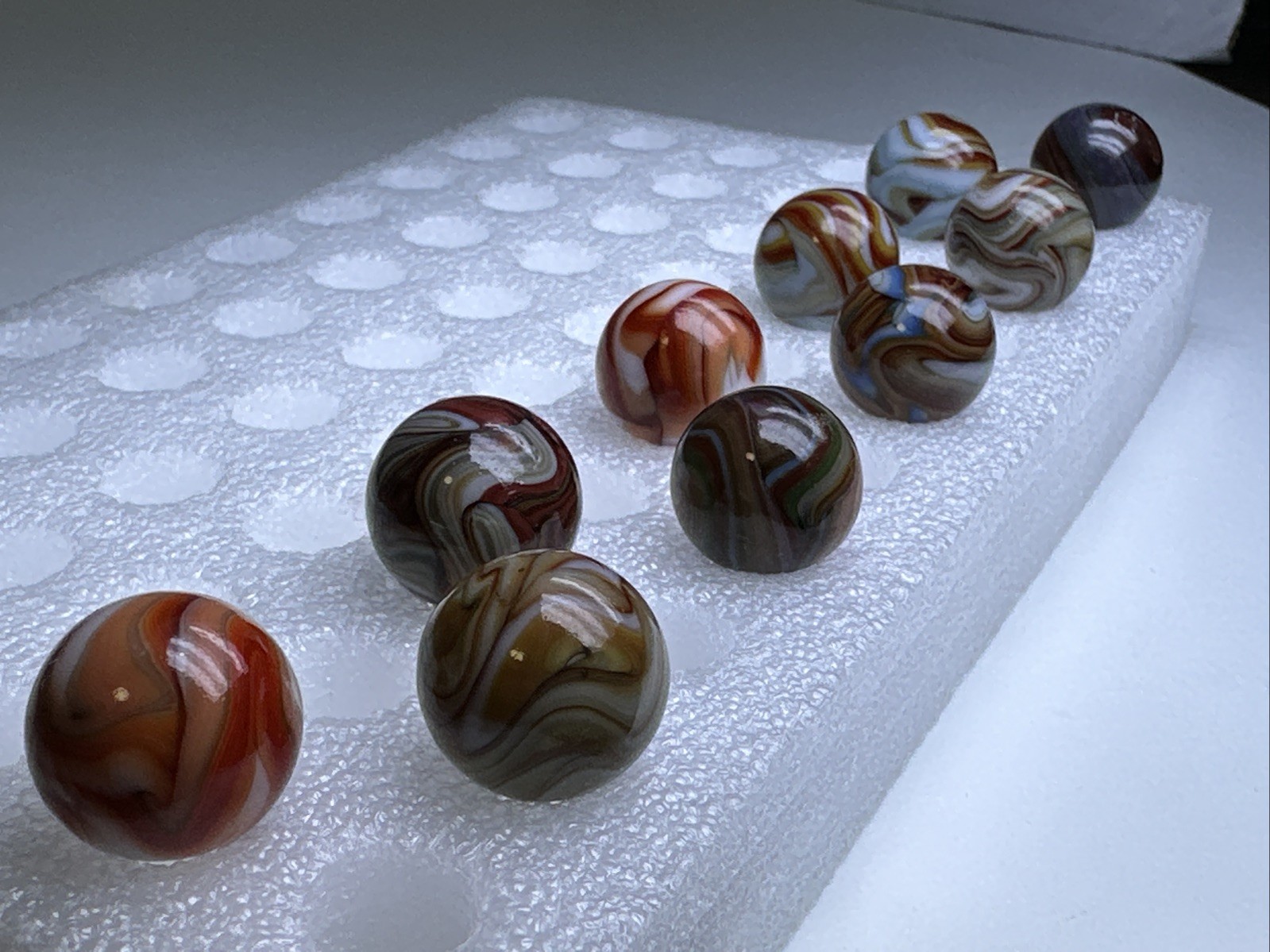 161 Lot of 10 Dave’s Appalachian Swirls marbles! 5/8”