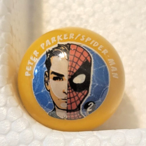 Vintage Peter Parker Spiderman #2 Yellow Glass Marble
