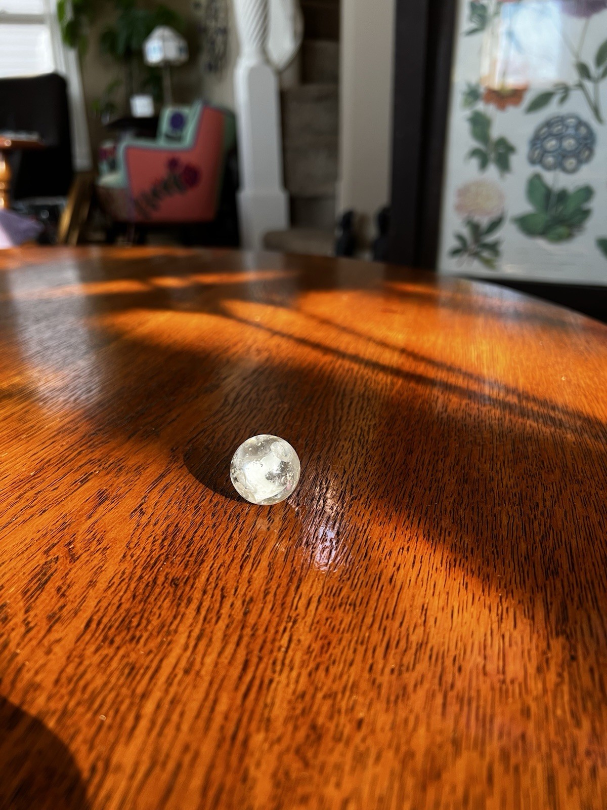 1960’s Machine Made Cat Eye Marble 1” W The Number 7 Inside,