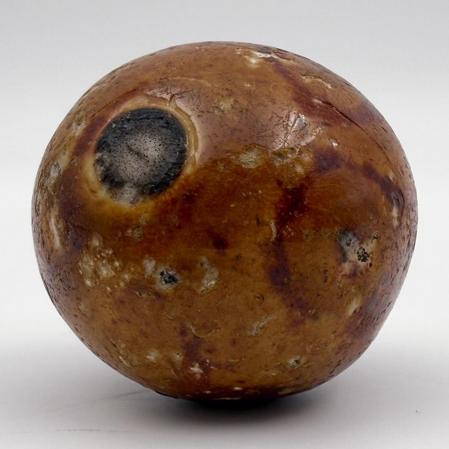 Bennington Jumbo Shooter Marble 1.5 Inch Antique Clay Stoneware
