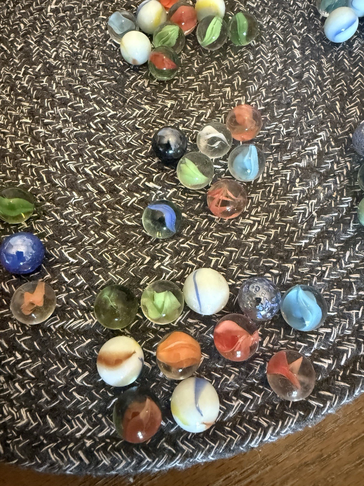 Confetti Speckled Multicolor Glass Marbles Lot of 99, Cats Eye Swirl Shooter Etc