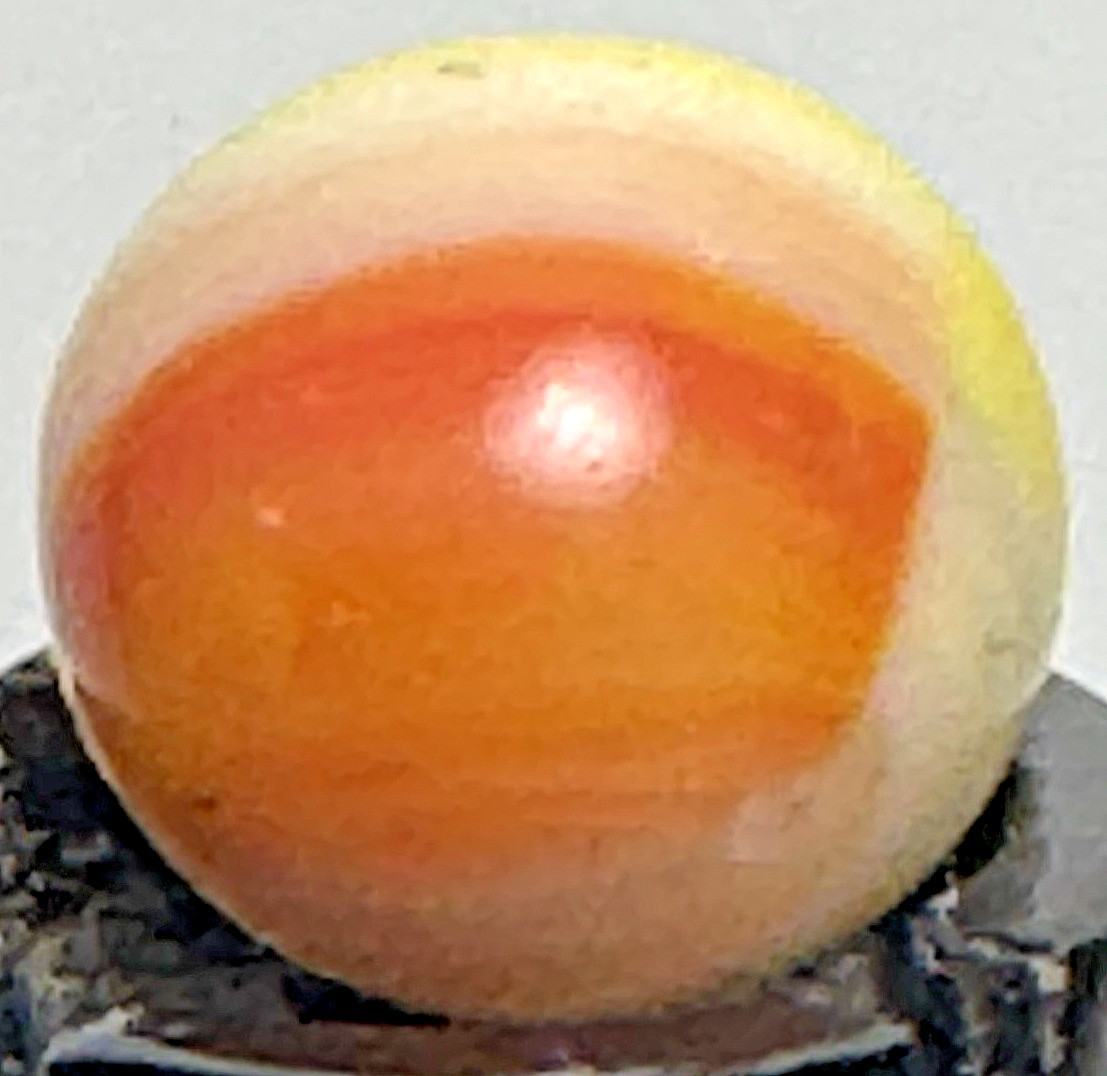 VINTAGE AKRO AGATE CANDY CORN Cat’s Eye Player Size w/ Cold-Roll Pontil NM