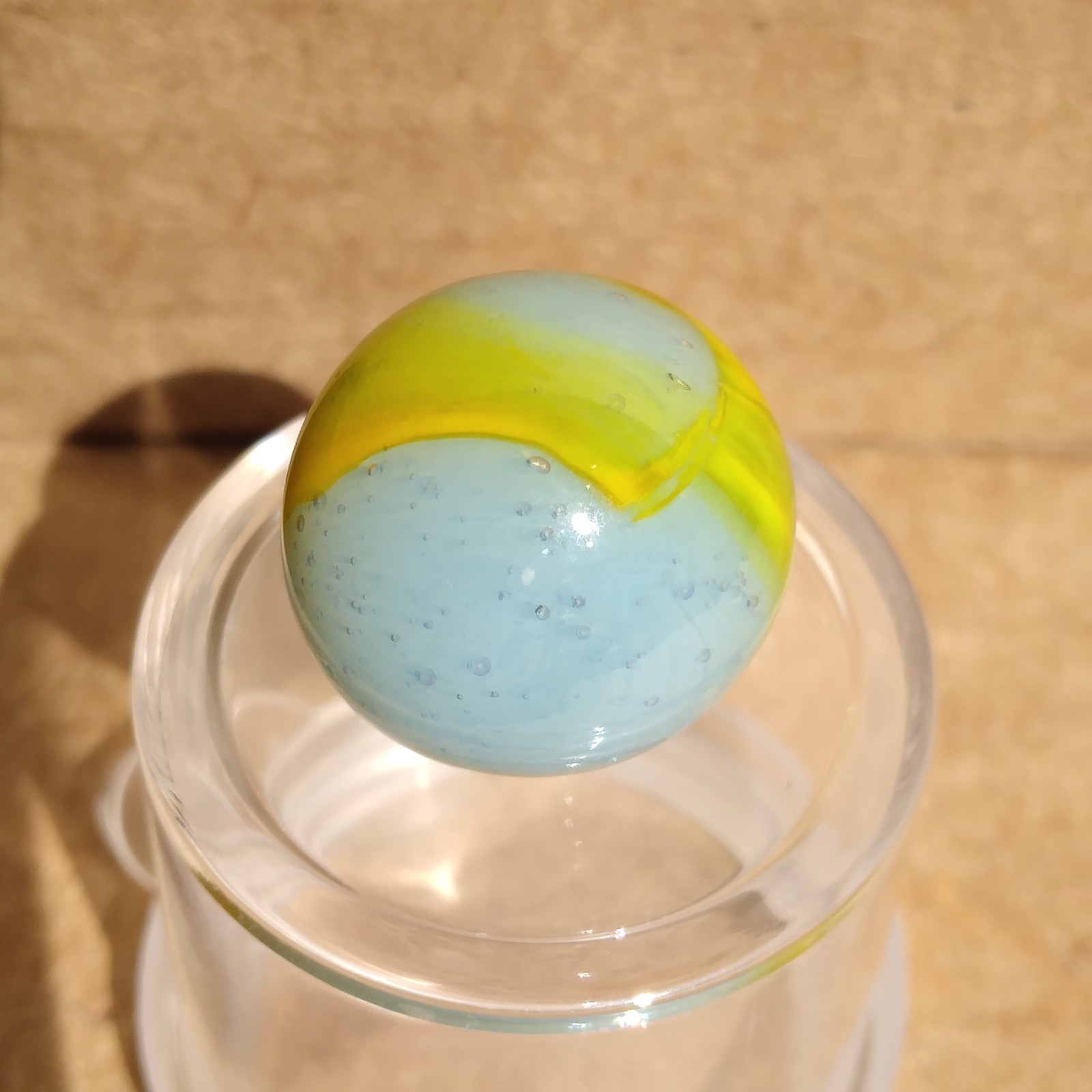 .62″ Vintage Ribbon Marble- Seedy Blue Yellow- Kokomo Peltier