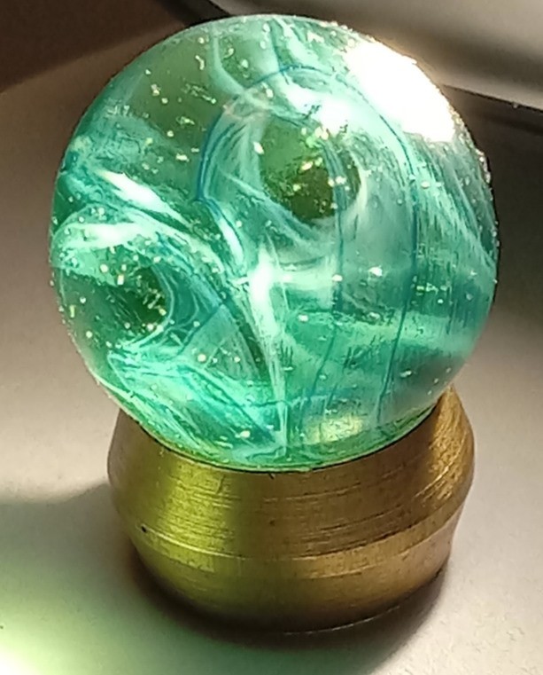 c1931-55 Ravenswood Novelty Marble Transparent Swirl MINT GREEN BASE 2-Color