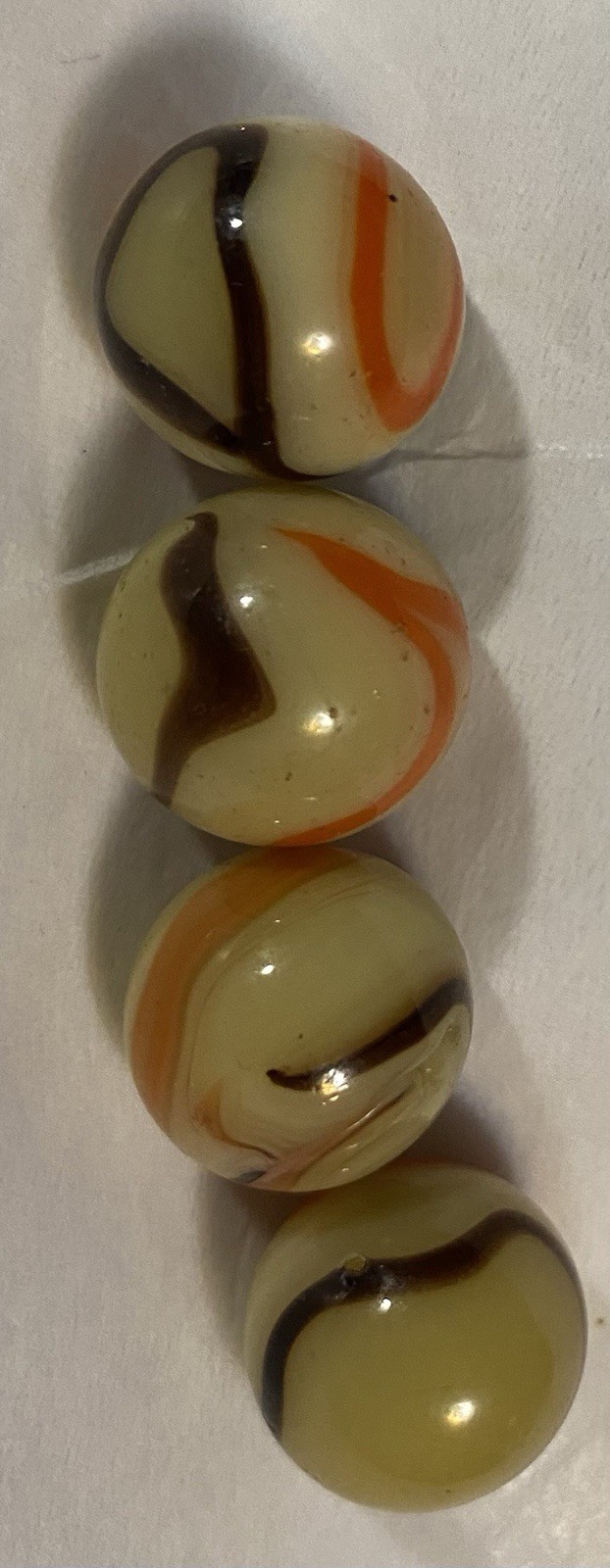 Lot Of 4 Valor Giraffe Marbles Tan Brown Orange