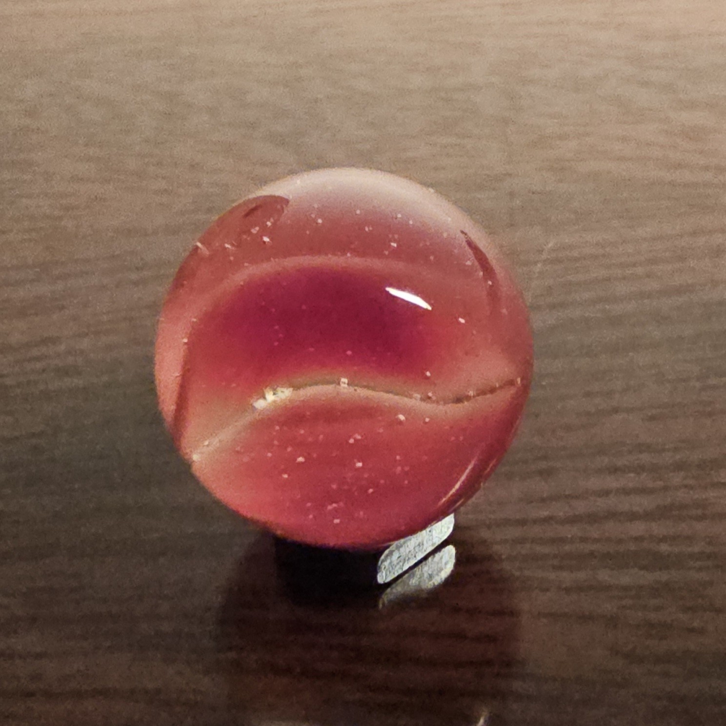 Vintage C. E. Bogard Rose 4 Lobe Hybrid Cats Eye .625 Glass Marble w Inclusion