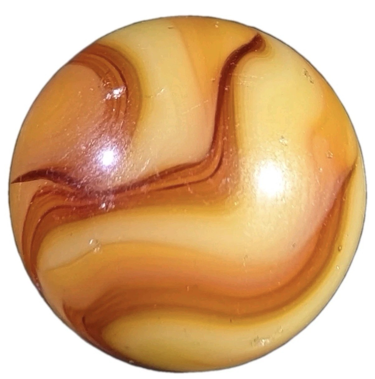 Alley Agate Co Swirl Flame WV Swirl Vintage Marble 21/32”