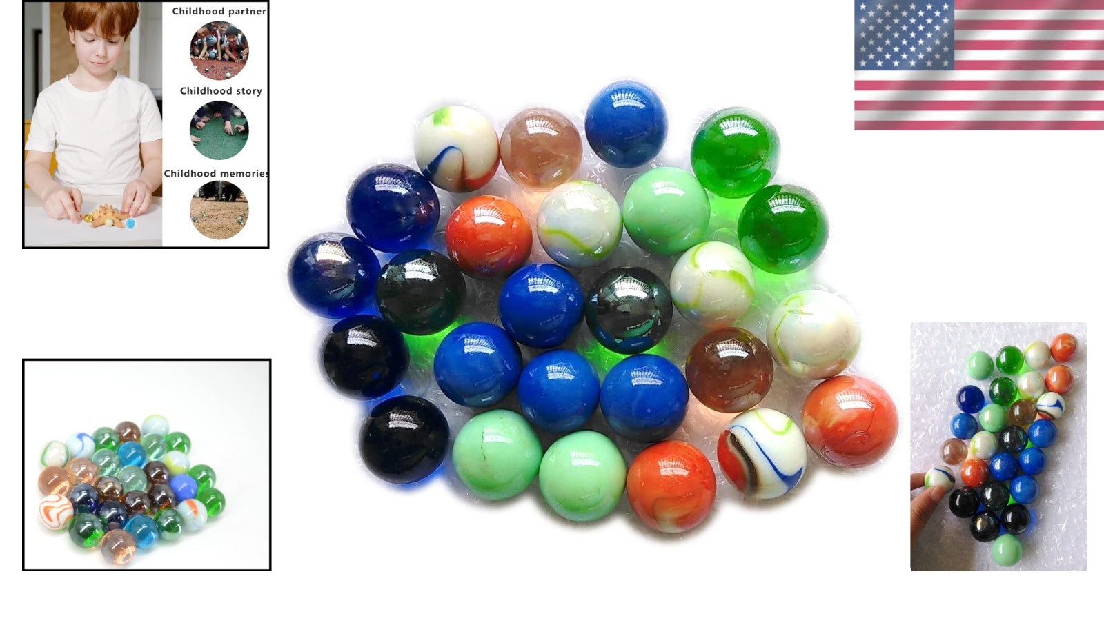 12-Piece 1″ Shooter Marbles, Assorted Colors & Patterns for Kids & DIY