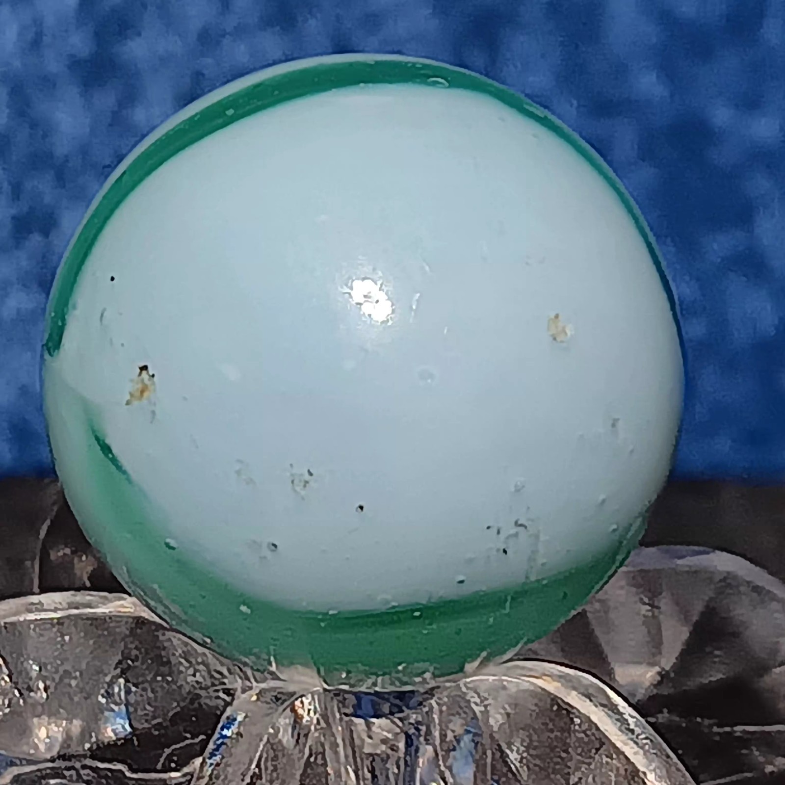 Vintage Kokomo Opalescent Glass Rainbo Marble. .59″ NM. HTF Example