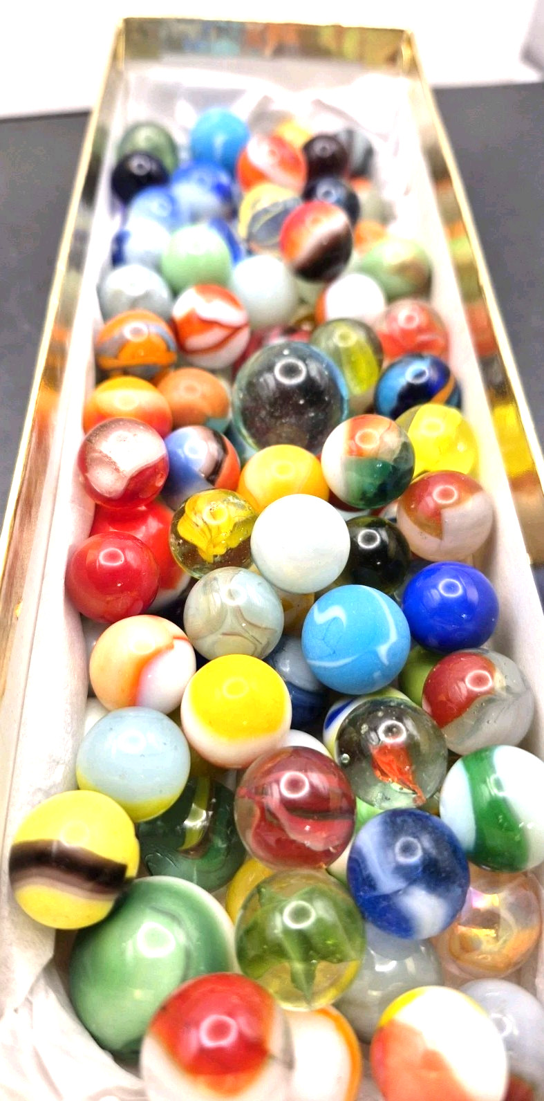 Assorted Glass Marble Lot 100 Glass Marbles In Crown Royal Cloth Bag Various #2