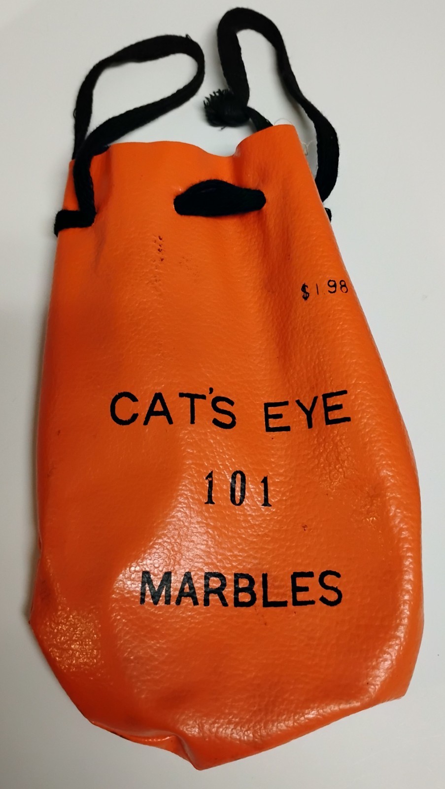 Vintage Cat’s Eye 101 Marbles Orange Drawstring Vinyl Bag Only