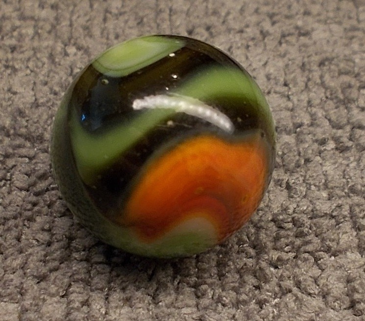 Mint Peltier Multi Colored Swirl 23/32″ VHTF Mint Huge!! Christmas Tree colors
