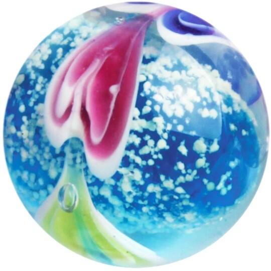 Wave Breaker 22mm Handmade Single Art Glass Marble Glow in the Dark Wavebreaker