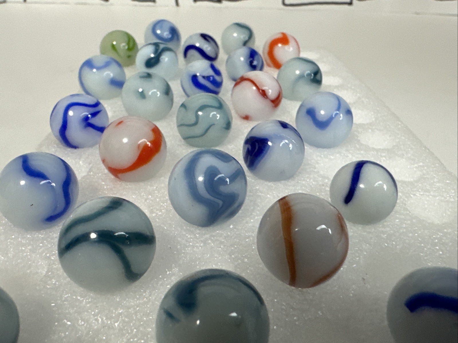 118 Lot Of 25 Vintage Alley Agate Swirls!