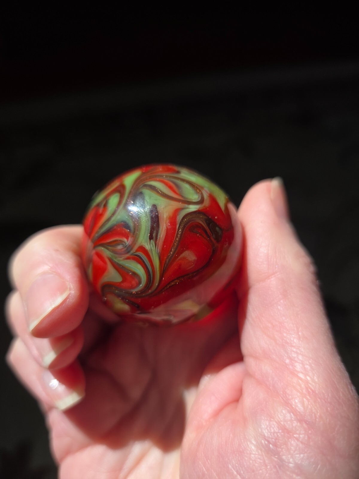 Art Glass Marble Large Shooter Swirled Davis Family?