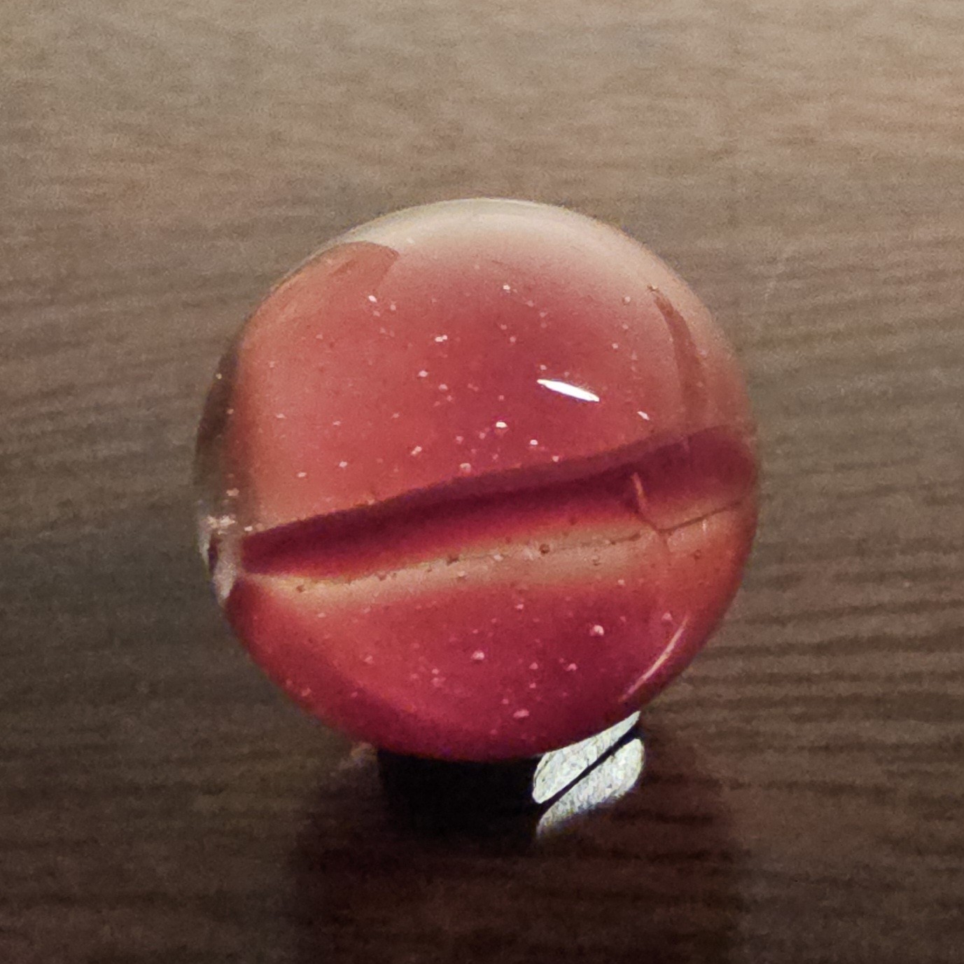 Vintage C. E. Bogard Rose 4 Lobe Hybrid Cats Eye .625 Glass Marble w Inclusion