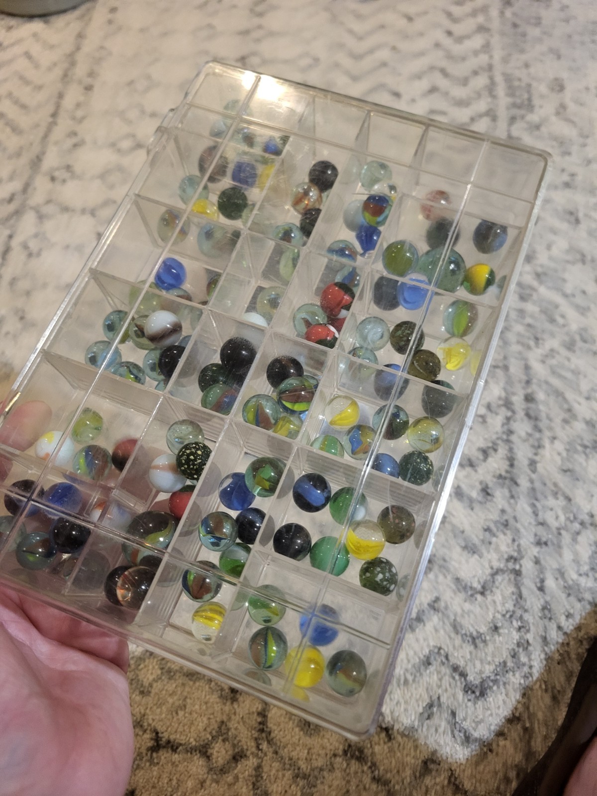 LOT of 125 Vintage Marbles COLLECTION with Organizer Slots