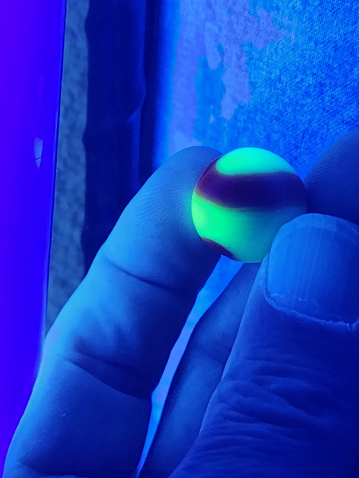 Vintage Rare Glass Marble Shooter Boulder Glows Under Black Light