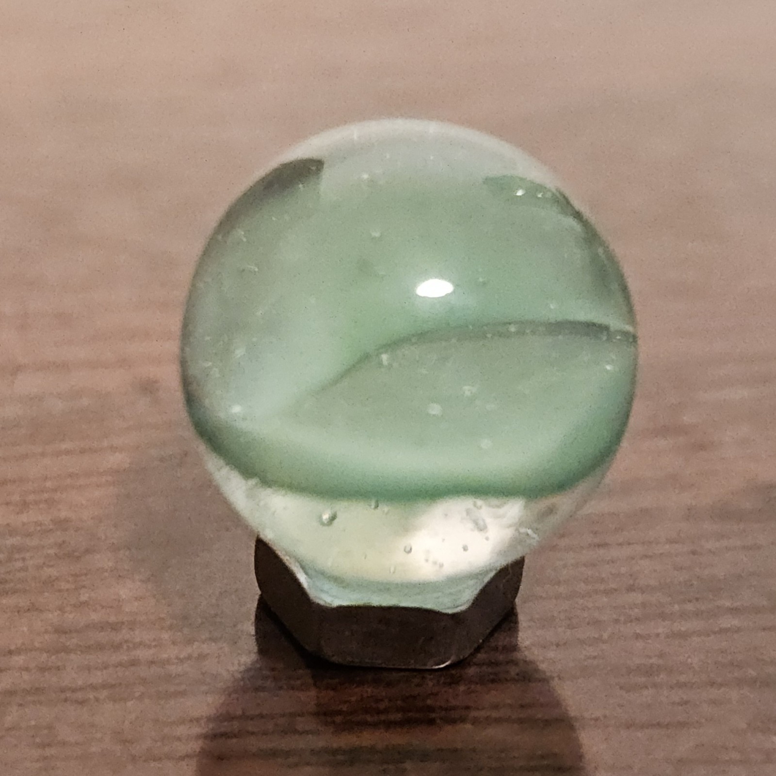Vintage CE Bogard Light Green Floppy 4-Lobe Cats Eye .593″ Glass Marble