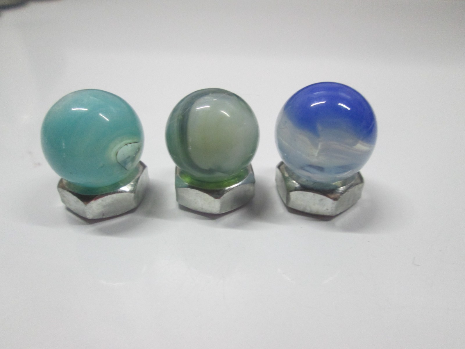 Vintage Translucent Bubble Filled Swirl Marbles Lot of 3 # 15