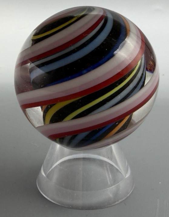 Large 1.67″ Contemporary Handmade Art Glass Swirl Marble Ribbon Core Bumboozer
