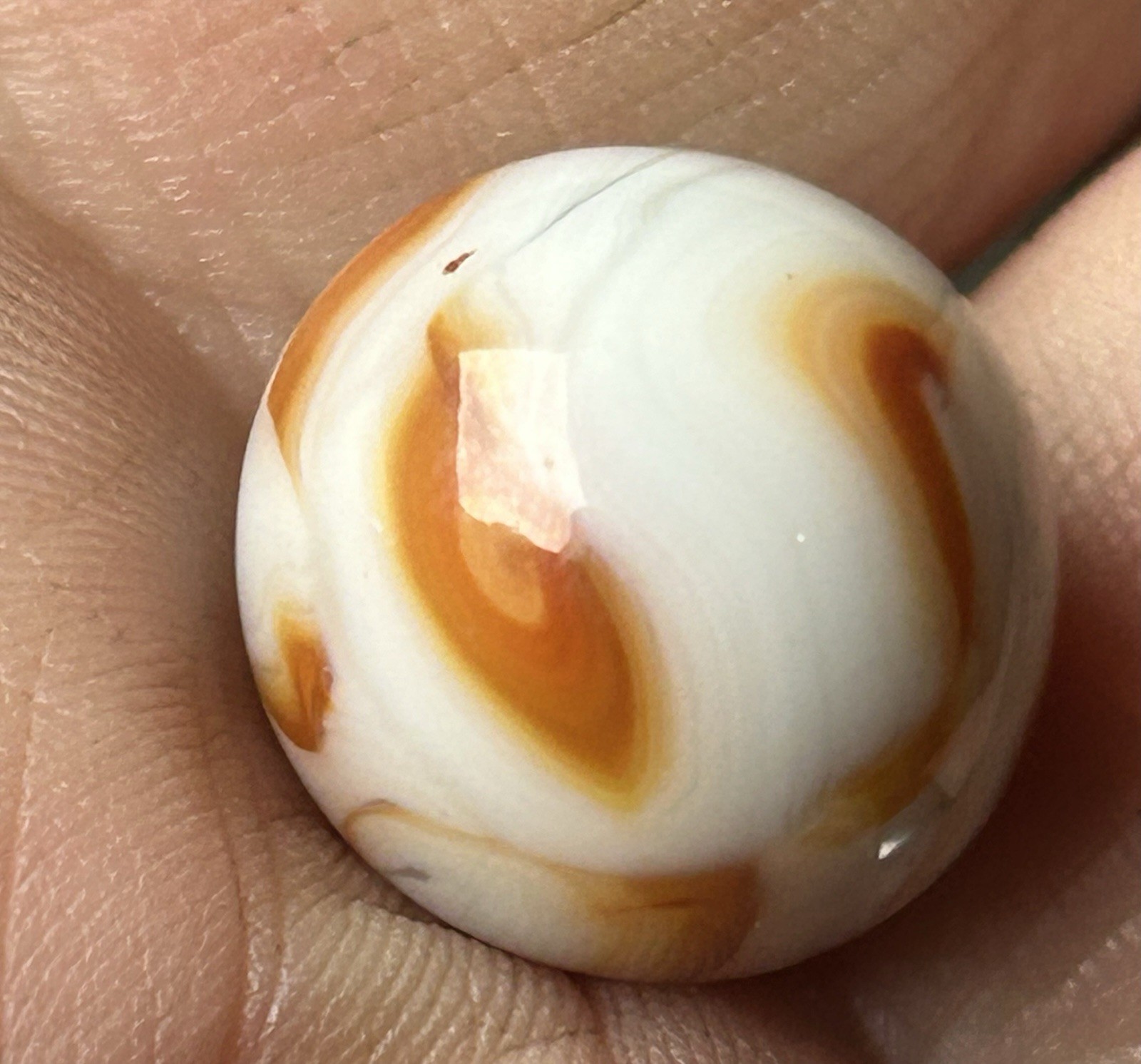 Vintage Alley Agate Or Heaton 0.64” Copper Ribbon Swirl Marble NM!