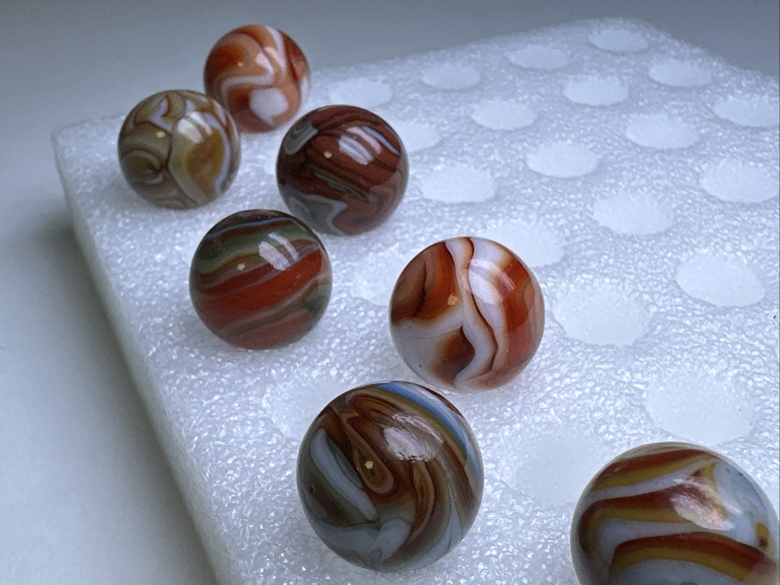 161 Lot of 10 Dave’s Appalachian Swirls marbles! 5/8”