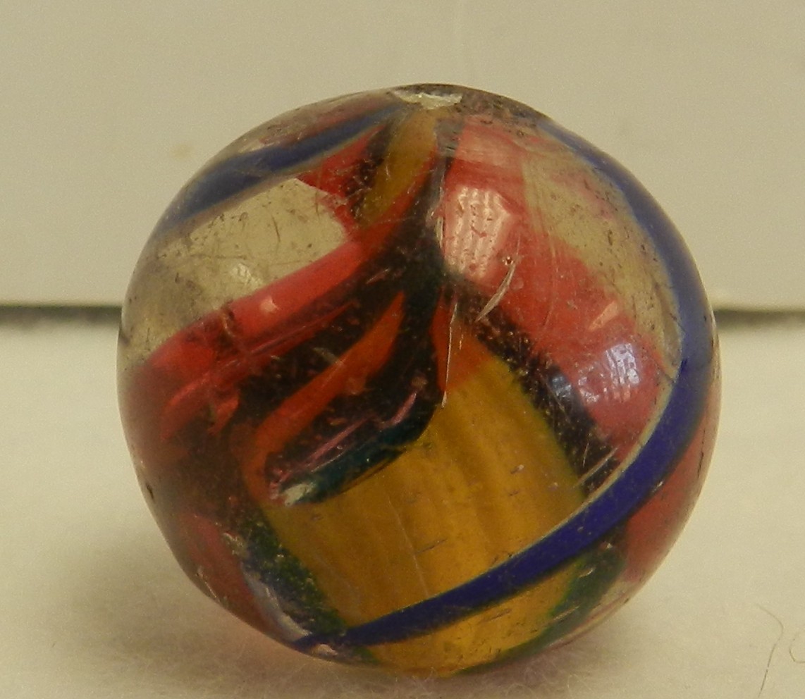#20442m .96 Inches Vintage German Handmade Single Ribbon Swirl Shooter Marble