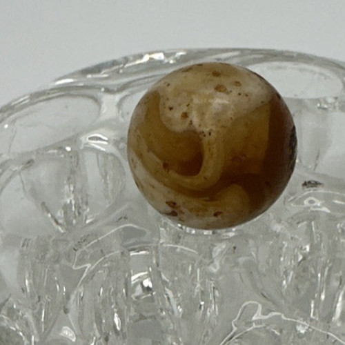 M F Christensen Amber Slag 21/32″ Pre-1943 UV Marble Vintage