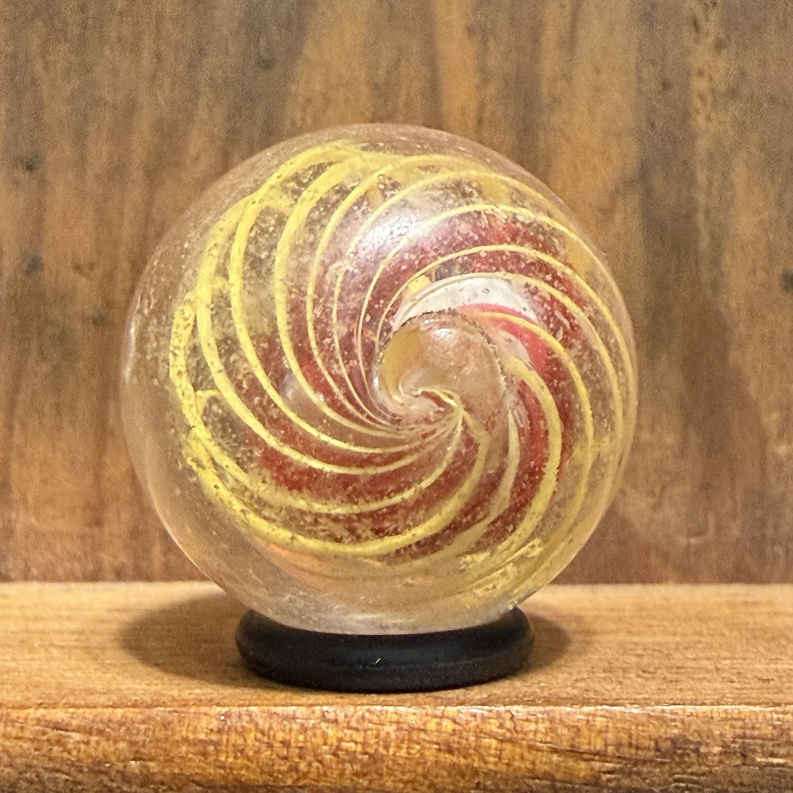 Antique German Handmade Caged Solid Core Shooter Marble 13/16” Near Mint | 329