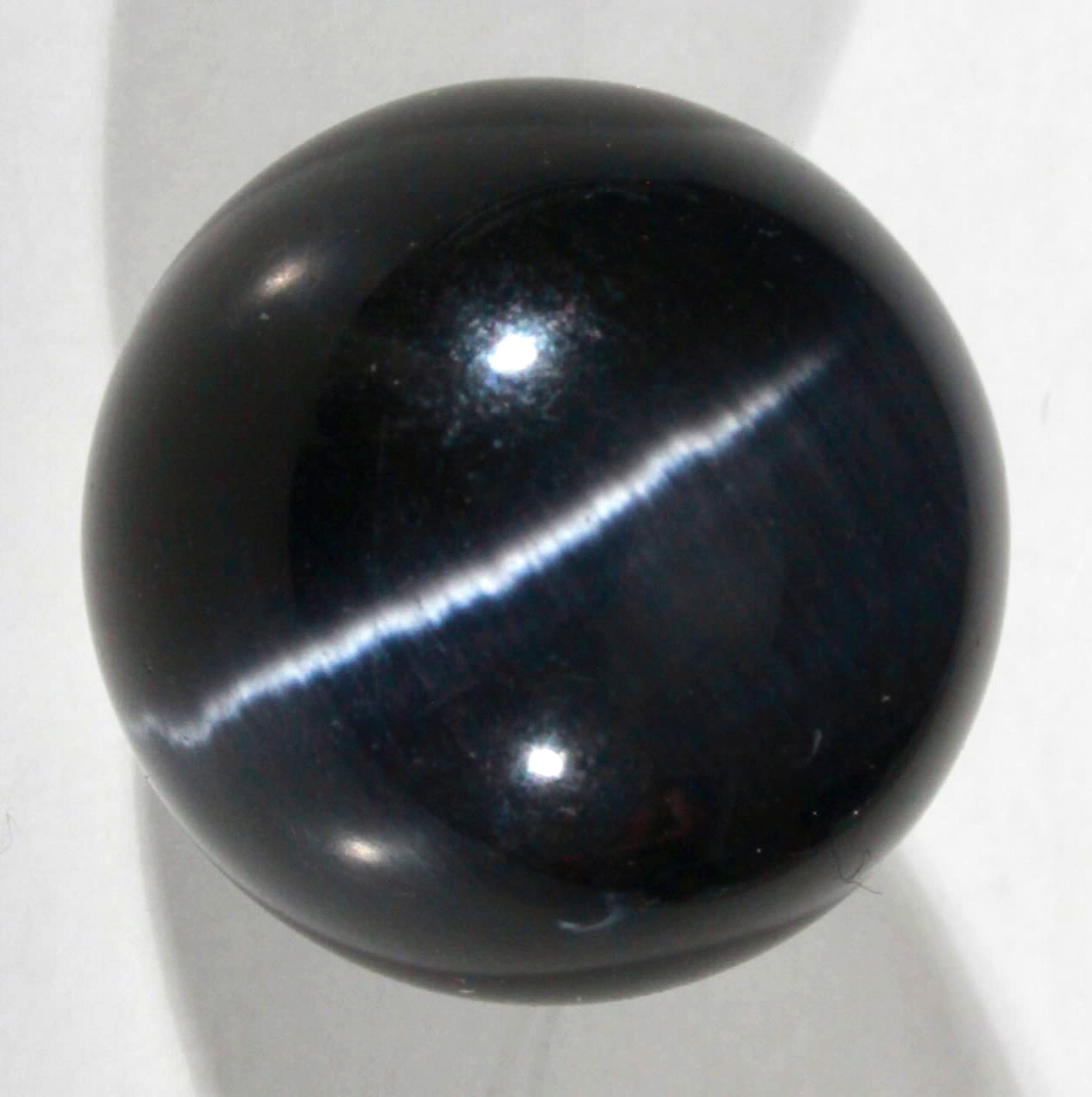 BEAUTIFUL .75″ BLACK GREY FIBER OPTIC CONTEMPORARY MARBLE SPHERE W/STAND MINT!