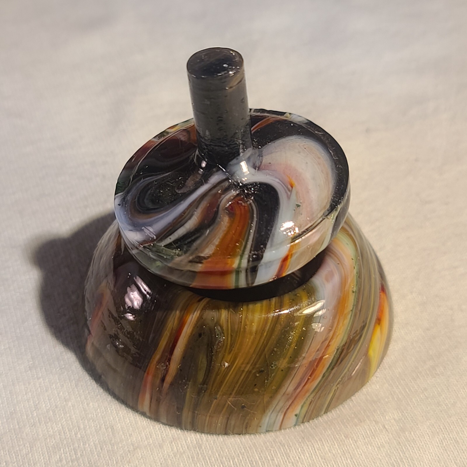 ANDY DAVIS, Glass Art Spinning Top & Base, Tribute to Friendship Run (?), #325H