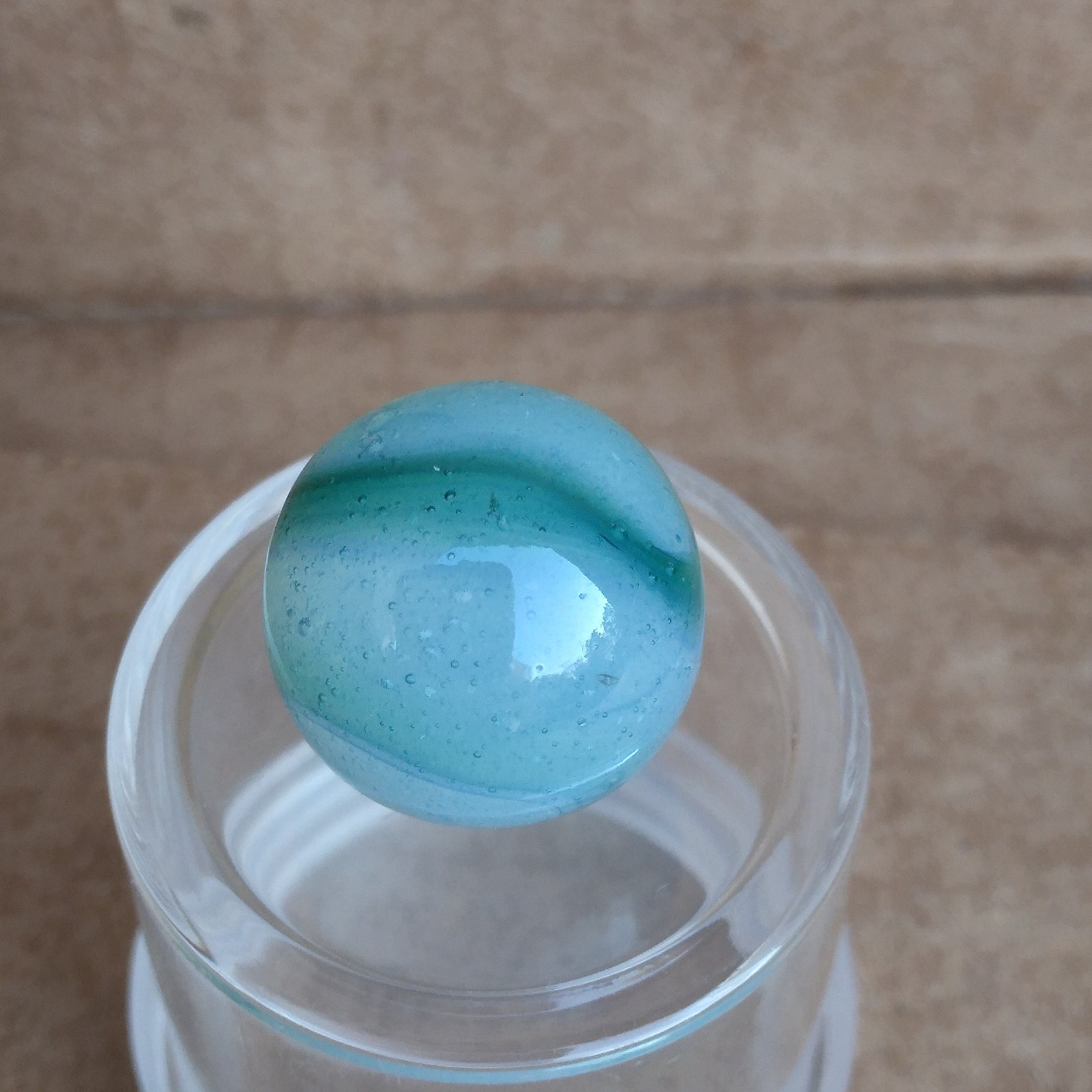 .57″ Vintage Rainbo Marble- Seedy Blue Green- Kokomo Peltier