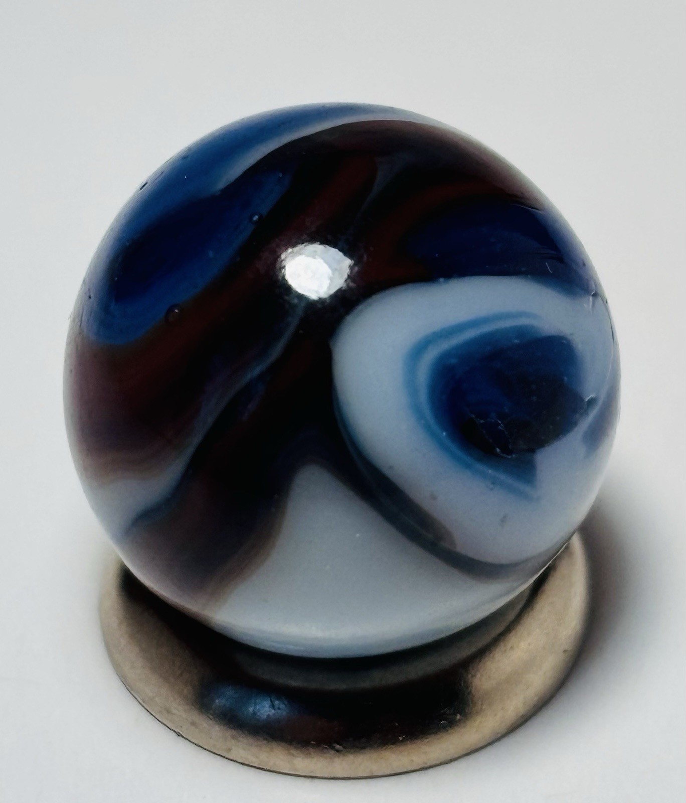 Peltier Glass Co NLR Burnt Liberty Marble .62 Mint Condition