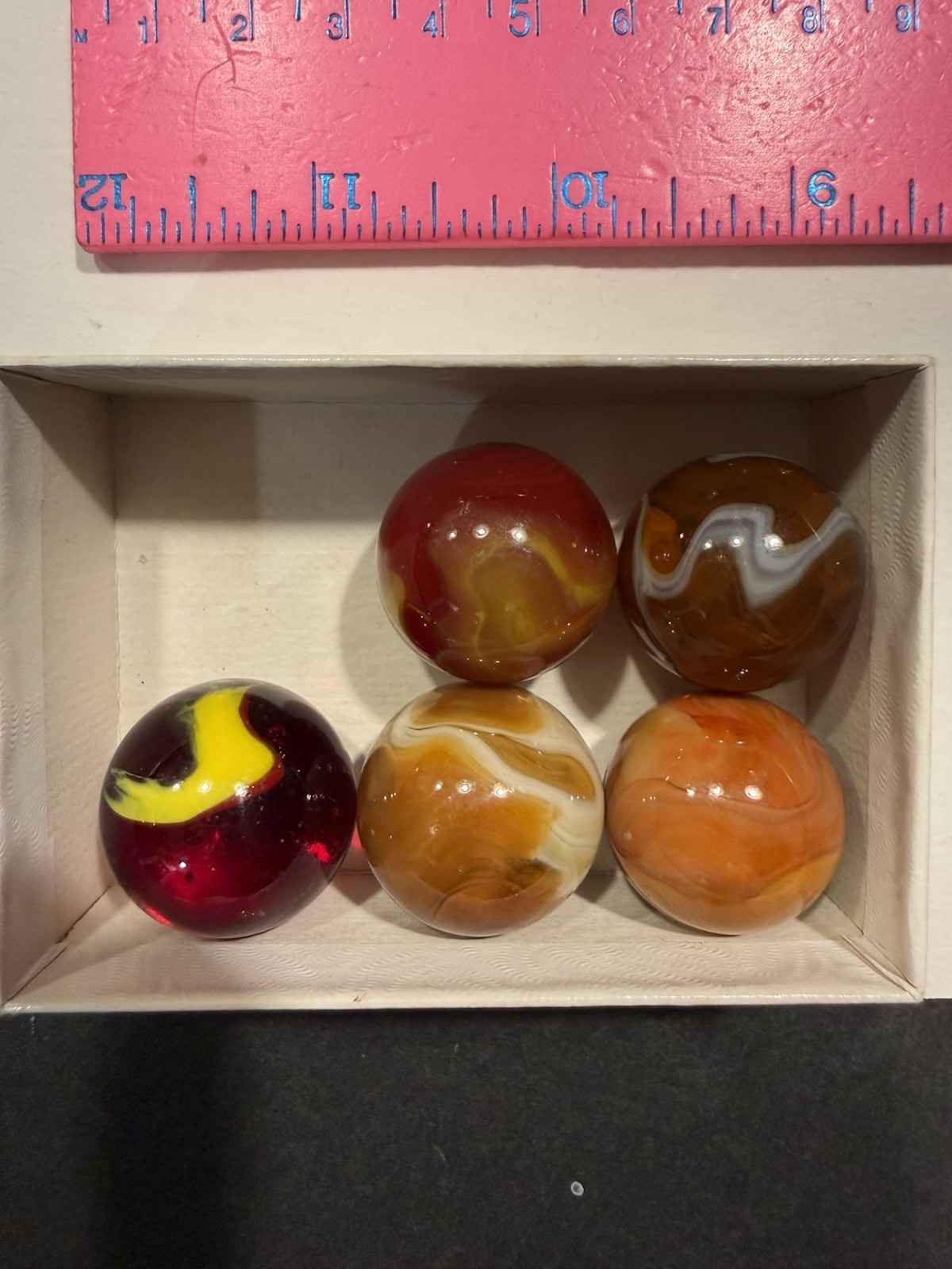 Vintage Mixed Lot of 11 large marbles / various makers & colors