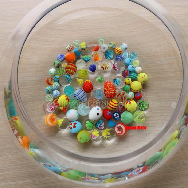 16mm Multicolour Glass Marbles Beads Round Solid Balls Fish Tank Vase Decorative