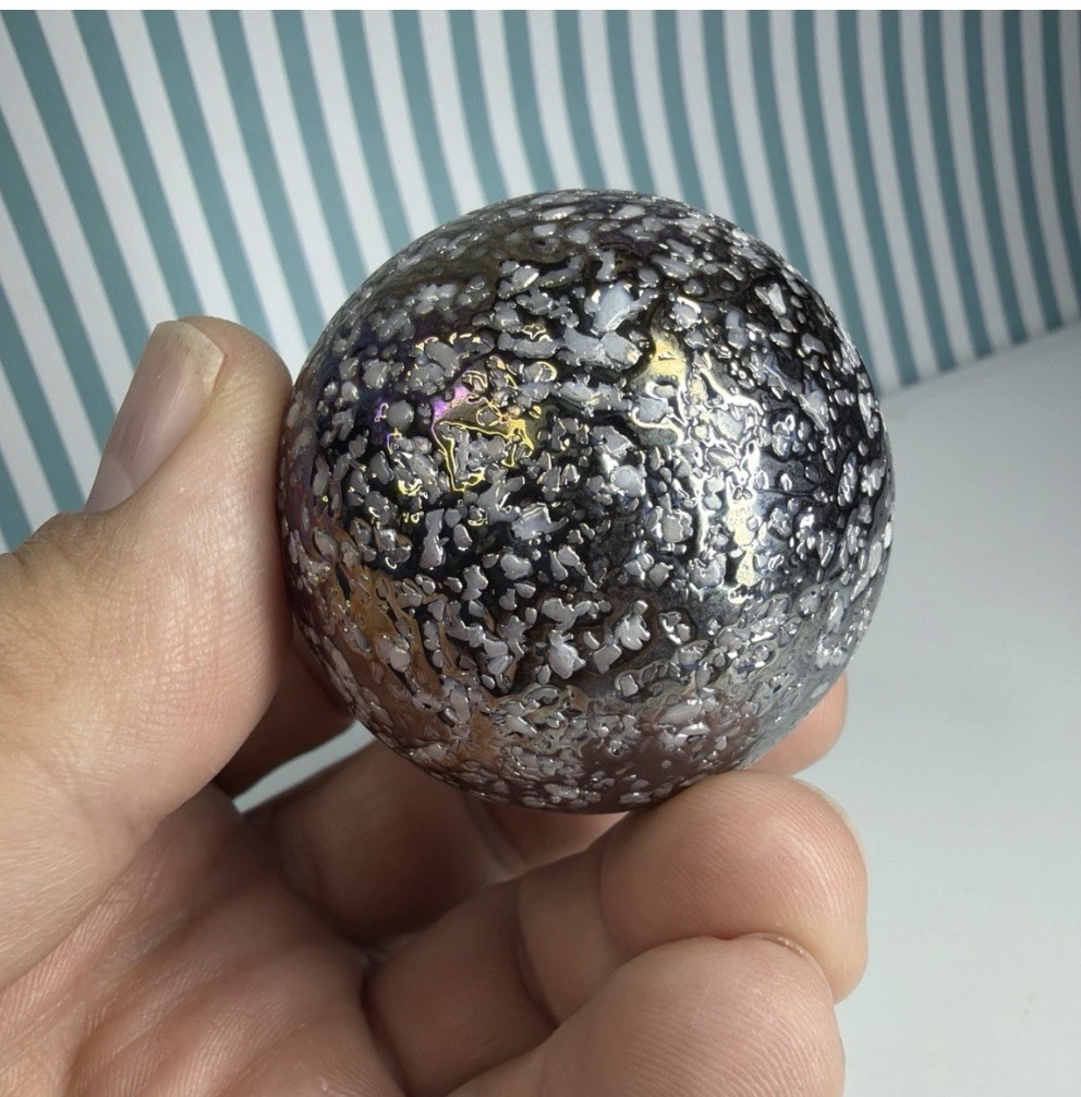 Vacor Snowball Confetti Marble ~1.9″ Toe Breaker Huge Mint MIB Glass Marbles
