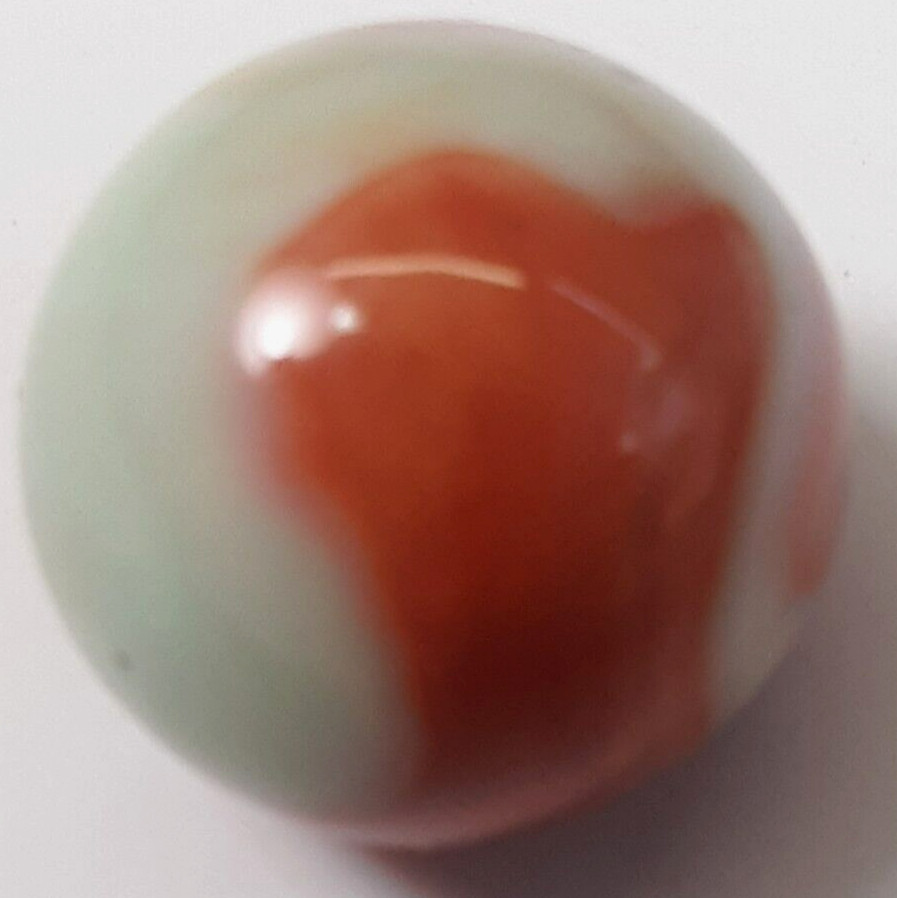 Large Wet Mint Excellent Light Pistachio and Orange CAC Swirl Marble 29/32″